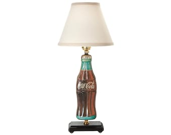 Vintage Coke Bottle Tin Hand Crafted Lamp with New Lampshade