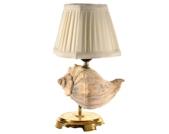 Large Seashell One-of-a-Kind Accent Lamp with New Lampshade