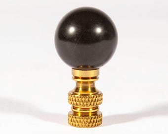 Vintage Black Lamp Finial - Classic Solid Color Ceramic Lampshade Topper