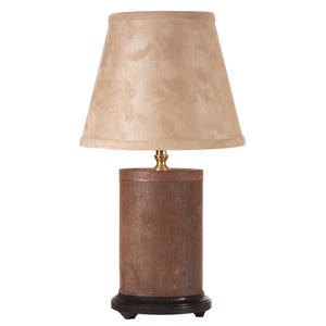 Vintage Jewel Tea Coffee Tin Up-cycled Lamp with New Fabric Lampshade - Farmhouse Decor