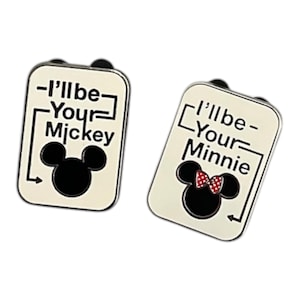 Enamel Pins Set, Minnie and Mickey Mouse, Cute Lapel Pin, Couples Hard Pin For Lanyard and Backpacks, Cute Badge Reel Gift For Her