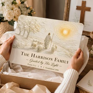 Personalisiertes Schneidebrett aus Glas, christliches Familiengeschenk, individueller Bibelvers, Namensschild, Einzugsgeschenk für christliche Wohndekoration