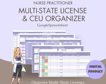 Rastreador de licencias multiestatales para enfermeras practicantes de telemedicina: hoja de cálculo de descarga instantánea
