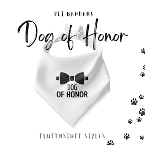 Dog of Honor Pet Bandana, Wedding Dog Bandana, Dog Wedding Accessories, Dog Of Honor Bandana for Special Occasions, Wedding Pet Neckwear