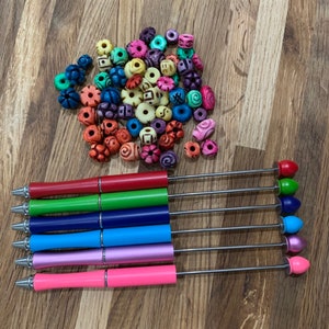 FREE SHIPPINg! Bone/horn Beads, with 5 Metal COPPER Beadable Pens.  Great DIY project Eeatherlight Aluminum Pens