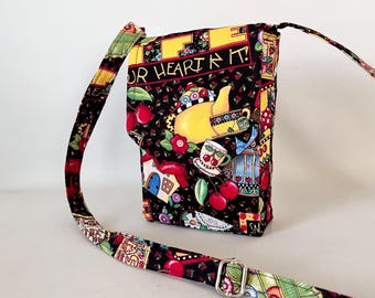 Mary Engelbreit Print Mini Mini Hipster Phone Case  Adjustable Strap Cross Body Multi Color