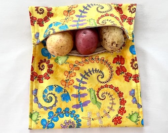 Bolsa para microondas con estampado de ranas: para cocinar verduras y calentar panecillos.