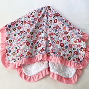 Kocyk dla dziecka Minky Floral Multi Color Corduroy Ruffle
