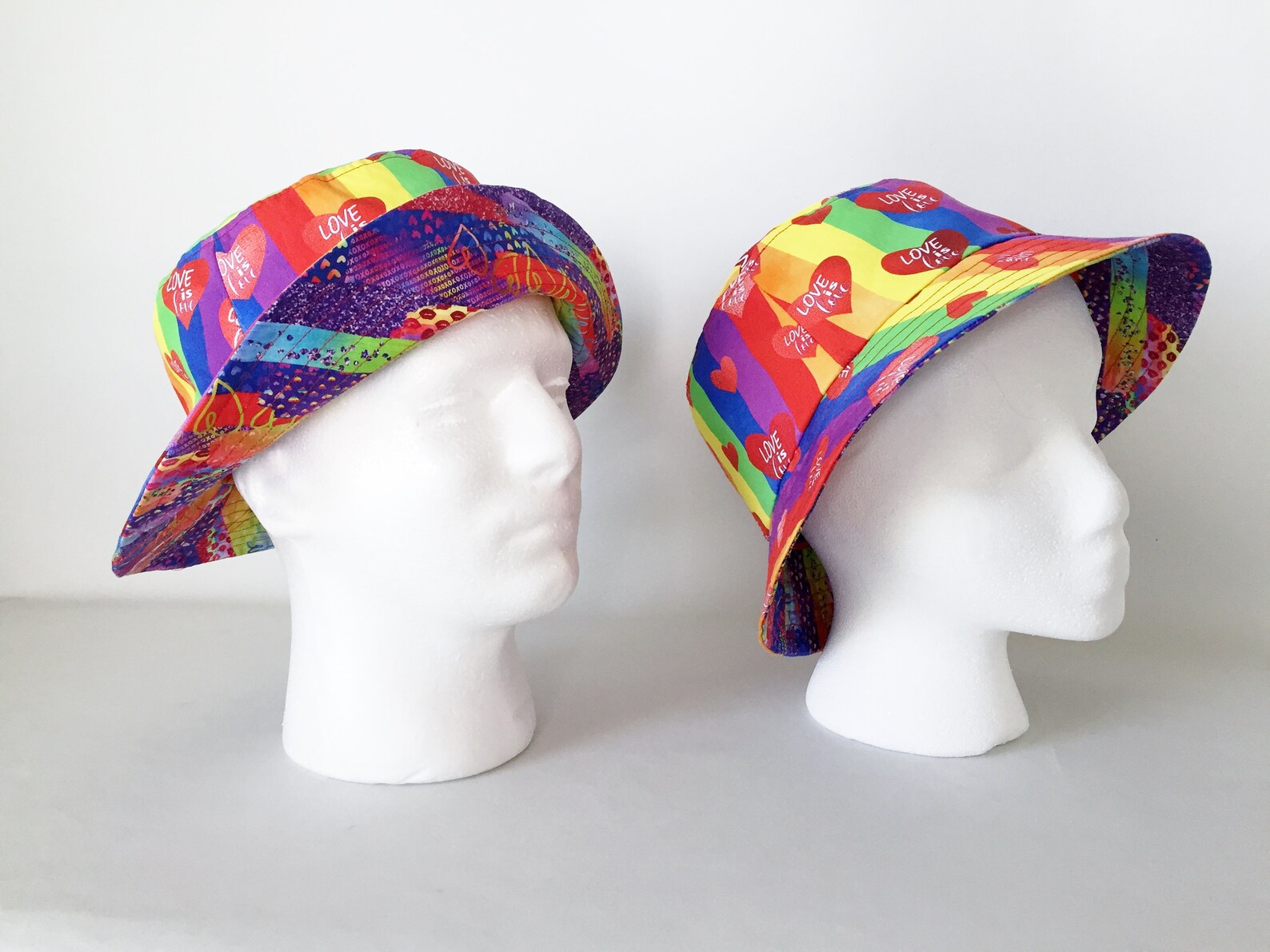 Bucket Hat Gay Pride Reversible Medium Unisex Handmade in the Etsy UK