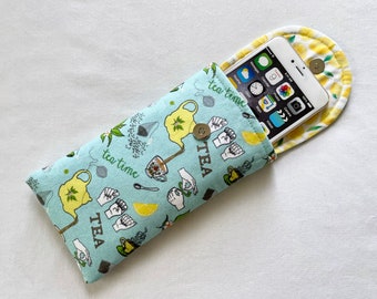 Glasses Case Iphone 6 to 14 ASL Tea Time Combo Case Blue Yellow Green