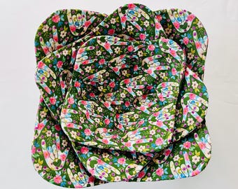 Funda para cuenco con estampado floral ASL, juego de 3 piezas, apta para microondas.