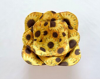 Bowl Cozy, Microwave Bowl Cozy, Soup Bowl Cozy, Floral Print, Sunflower print, Hostess or House Warming Gift Free Shipping