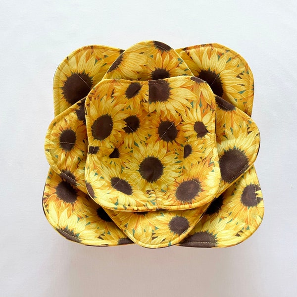 Bowl Cozy, Microwave Bowl Cozy, Soup Bowl Cozy, Floral Print, Sunflower print, Hostess or House Warming Gift Free Shipping