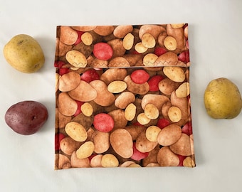Microwave Potato Bag, Baked Potatoes, Vegetable Cooking Bag, Roll Warming Bag, Potato Print