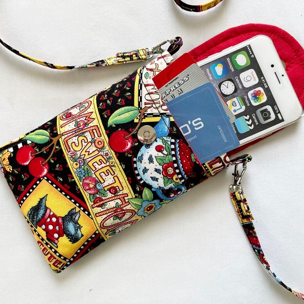 Iphone 6 - 14 Case Mary Engelbreit Cross Body Detachable Strap Multi Color