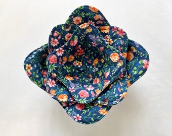 Bowl Cozy, Microwave Bowl Cozy, Soup Bowl Cozy, Floral Print,  Birds, Reversible, Hostess or House Warming Gift Free Shipping