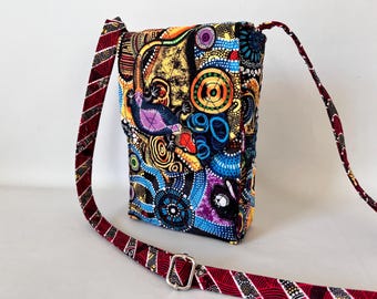 Mini Mini Hipster Phone Case Aboriginal Print Adjustable Strap Cross Body Multi Color