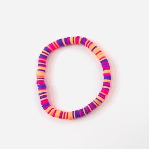 sunset preppy summer handmade clay beaded bracelet