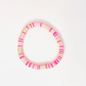 cute preppy spring handmade clay beaded bracelet