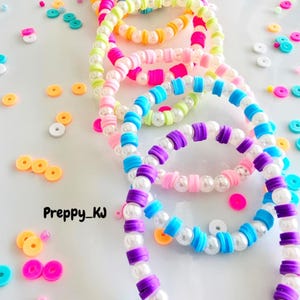 Pearl preppy spring handmade clay beaded bracelet
