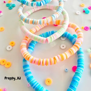 Summertime spring preppy handmade Clay bead bracelet