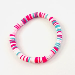 cute preppy spring handmade clay beaded bracelet