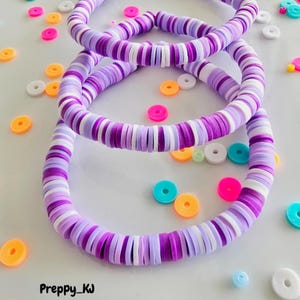 Purple preppy handmade Clay Beaded Bracelet