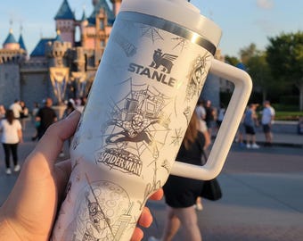 Spider-Man Tumbler 40oz Laser Engraved, Superhero Cup, Birthday Gift for Fans