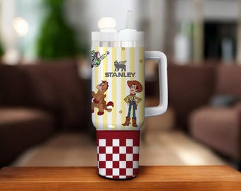 Custom Toy story 40oz Tumbler, Woody Buzz Jessie Water, Pixar Insulated Cup