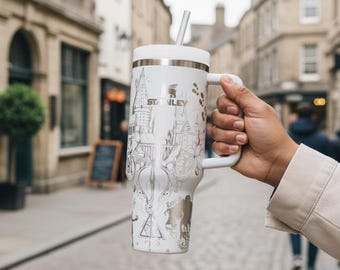 Wizard 40oz Tumbler Laser Engraved - Fantasy Design Stainless Steel Cup