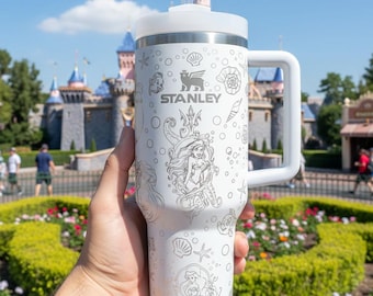 Princess The Little Mermaid 40oz Tumbler , Travel Cup for Disneyland, Stainless Steel Insulated Cup