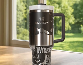 Wicked 40oz Tumbler Laser Engraved, Engraved Stainless With Handle Musical Drinkware For Travel