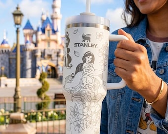 Jasmine Laser Engraved Tumbler, Princess Cup, 40oz Engraved Mug