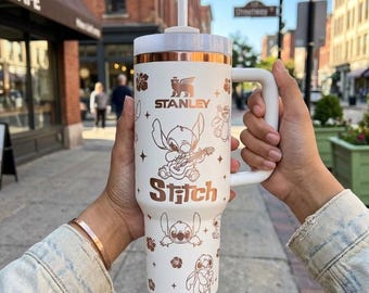 Gobelet à coutures gravées au laser 40 oz, poignée en acier inoxydable