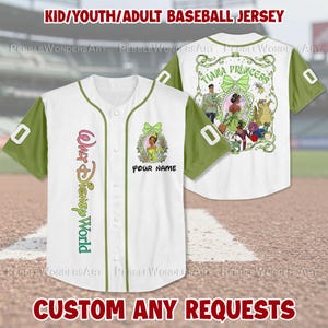 Personalized Disney Princess Tiana Baseball Jersey Custom Kid Youth Adult Disney Shirt Birthday Gift