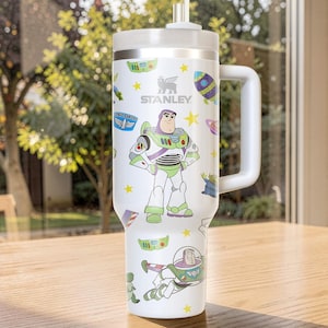 Buzz Lightyear Tumbler 40oz , Custom Name Pixar Toy Story Cup Gift immagine 2