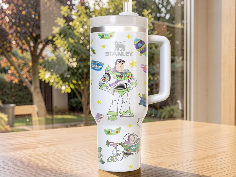 Buzz Lightyear Tumbler 40oz , Custom Name Pixar Toy Story Cup Gift immagine 2