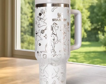 Vaso de viaje personalizado de acero inoxidable con grabado láser para amantes de los perros, 40 oz