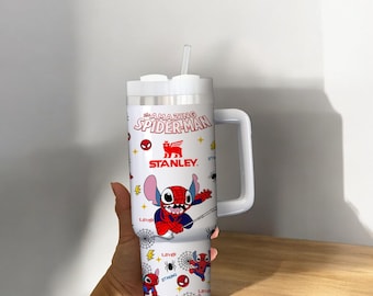 Stitch 40oz Tumbler Cup, Spider-Man Coffee, Superhero Tumbler