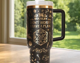 40oz Tumbler Dungeons & Dragons Laser Engraved , Custom with Name