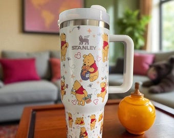 Classic Winnie the Pooh Tumbler 40oz Stainless Steel Cup Vintage Pooh Bear Inspired