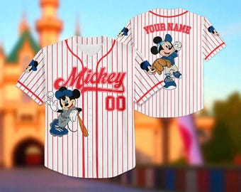 Personalized Disney Mickey Mouse Baseball Jersey, Baseball Jersey Shirt