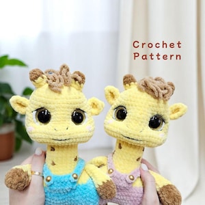 Giraffe in Overall Crochet Pattern PDF, Amigurumi Giraffe Tutorial, DIY Giraffe Amigurumi, Cute Crochet Giraffe Pattern