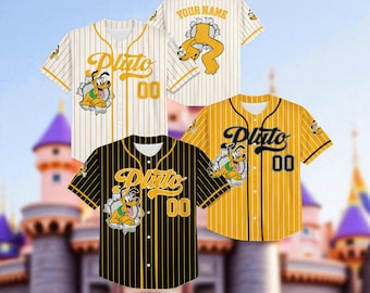 Maglia da baseball personalizzata di Plutone, maglietta da baseball abbinata, viaggio al Magic Kingdom, regali per i fan con maglia del cane Plutone