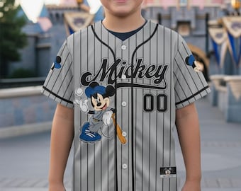 Maglia da baseball con nome personalizzato di Topolino, maglia da baseball per bambini, ragazzi e adulti