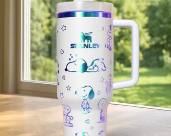 Puppy Dog 40 oz Tumbler Laser Engraved , Custom with Name