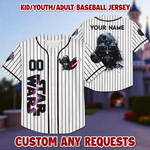Personalize Star Wars Baseball Jersey, Youth, Adult Disney Baseball Jersey Sports Cute Gifts For Fans Disney