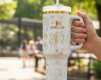 Personalized 40oz Laser Engraved Lion King Tumbler, Insulated Hot And Cold Cup