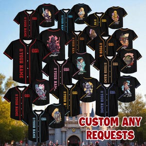 Personalized Disney Star War Characters Baseball Jersey, Custom Kid Youth Adult Disney Baseball Jersey, Disney Trip Matching