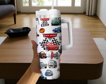 Lightning McQueen Tumbler: Custom Rusteze Cars Coffee Cup 40oz